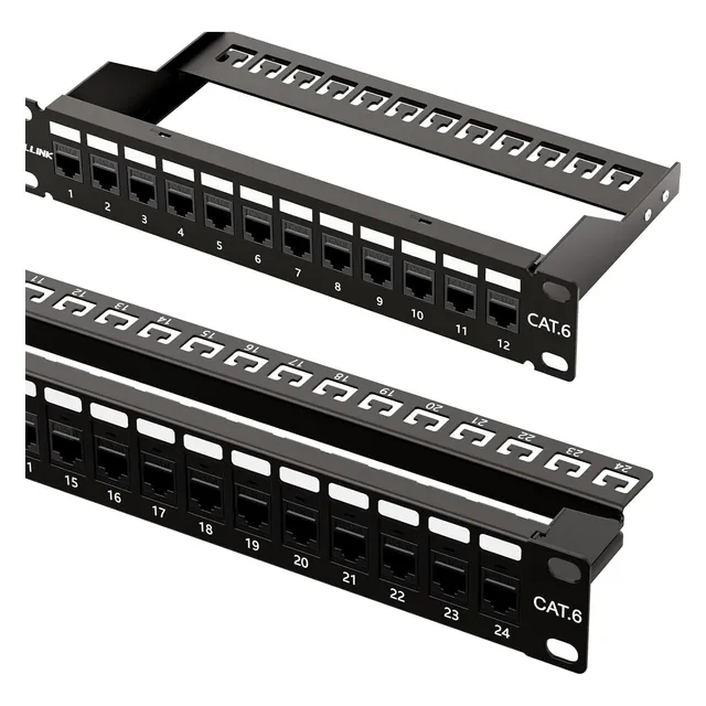 Panel De Conexión Cat6 Rj45 12 Puertos Con Barra Trasera