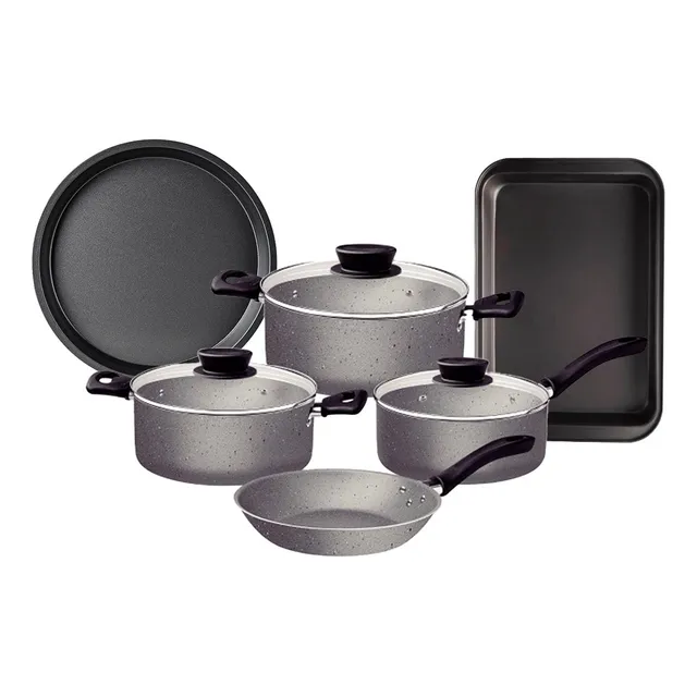 Juego De Ollas Tramontina Bateria De Cocina 9 Piezas Asadera
