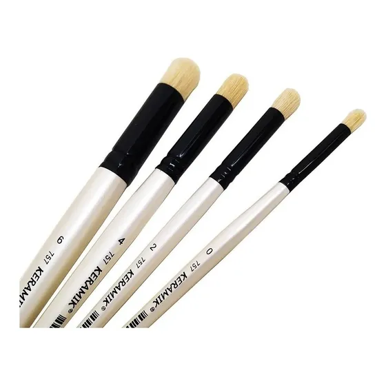 Kit Pincel Pituá Stencil Luz Seca Keramik 757 Tam 0 2 4 6