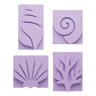 Kit 4 Sellos 3d Formas Cerámica Masas Velas Jabón Pasteleria