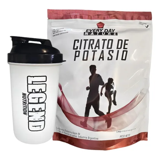 Suplemento Every Day Nature Citrato De Potasio 1kg Vaso Legend 600ml