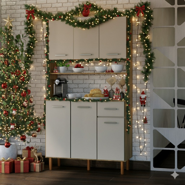 Cozinha Completa 6 Portas E 1 Gaveta C/ Nicho Móveis Bonatto Off-white