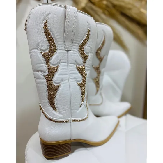 Botas Texanas Brillosas Strass