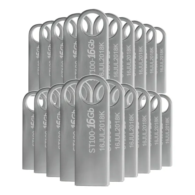 Kit 10 Memoria Usb 16gb Stylos Tech St100 2.0 Plateado Liso