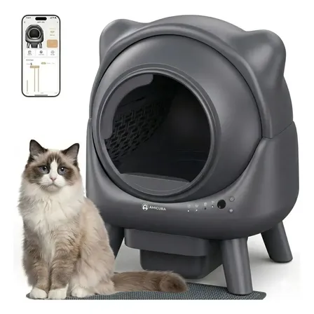 Caixa Areia Gato Amicura Curax1 Autolimpante Extra Grande Cinza