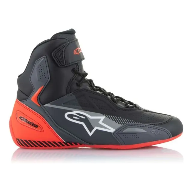 Botines Alpinestars Faster 3 Negro/gris/rojo Fluo