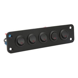 Panel De Coche On Off Rocker De 5 Bandas Con Iluminación Roj Panel De Coche On Off Rocker De 5 Bandas Con Iluminación Roj