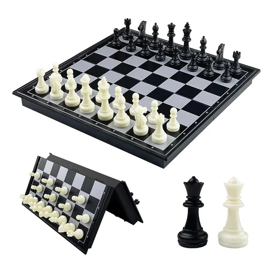 Ajedrez Magnetico Tablero Desplegable Fichas Con Iman Grande