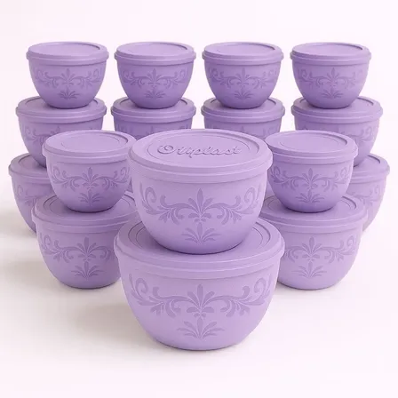 Conjunto 10 Potes Bowl Personalizado 1l Oliplast Lilás