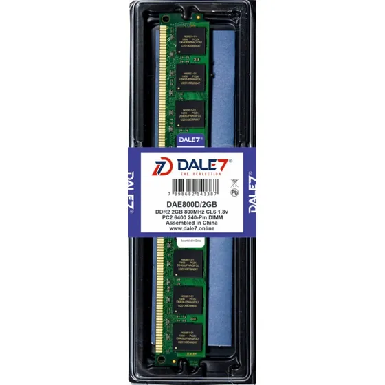 Memória Dale7 Ddr2 2gb 800 Mhz Desktop 16 Chips 1.8v +