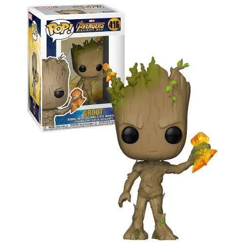 Figura de acción Groot With Stormbreaker 416 de Funko Pop!