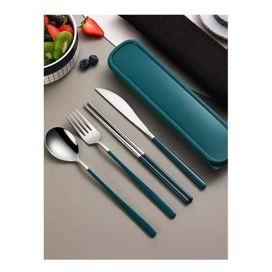Set De Cubiertos Portatil Con Estuche