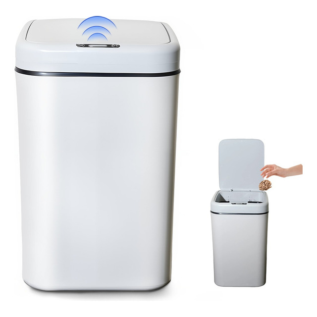 Lixeira Inteligente 17 L Sensor Automático Cozinha Cinza Lixeira Inteligente 17 L Sensor Automático Cozinha Cinza