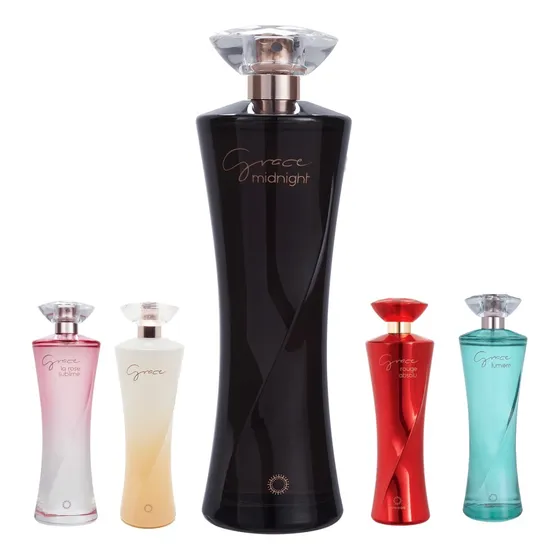 Perfume Feminino Linha Grace Hinode - Escolha Sua Fragrância Favorita 100ml - Grace, Midnight, La Rose Sublime, Lumière & Rouge Absolu.