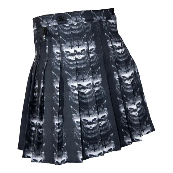 Pollera Falda Tableada Purrgatory Terror Gato Hitch