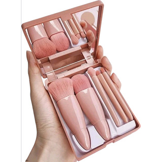Set 5 Brochas Maquillaje Con Estuche De Viaje Set 5 Brochas Maquillaje Con Estuche De Viaje