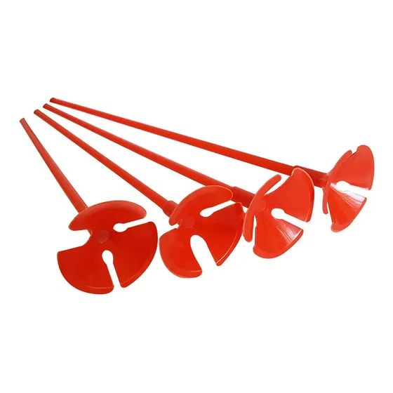 100 Varilla Rojo Porta Globo + Copa Plásticos 42cms