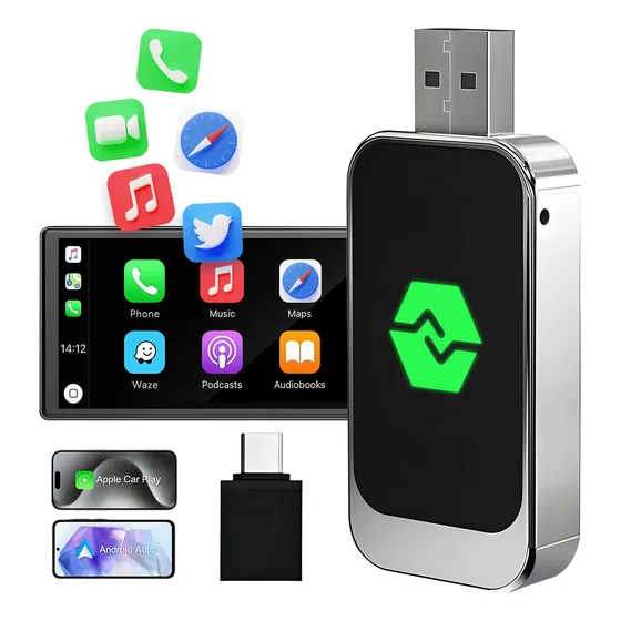 Carplay Inalambrico Y Android Auto 2 En 1 Adaptador Bt5/wifi