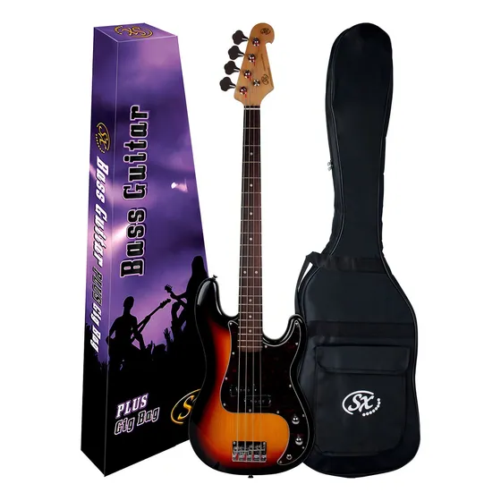 Bass Sx Bd2 4c Precision Bass Sunburst Passive con bolsa de transporte, orientación para la mano derecha, cantidad 4