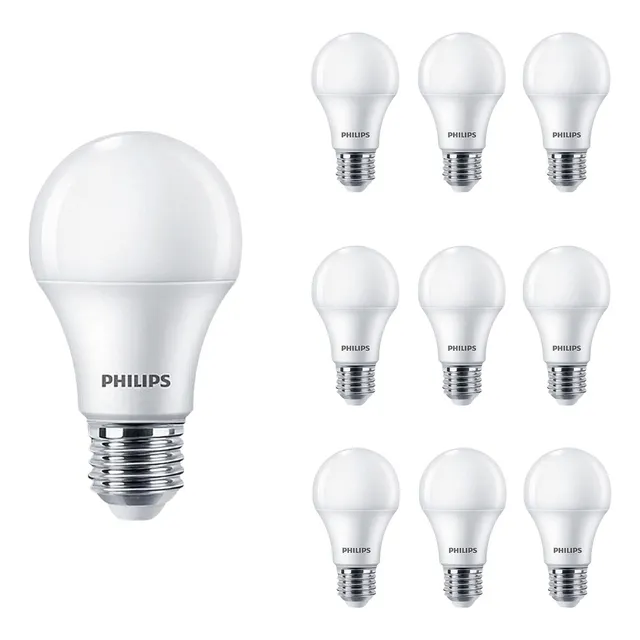 10 Lâmpada Led Econômica 9w=60w 6500k Philips Luz Branco-frio 127/220v