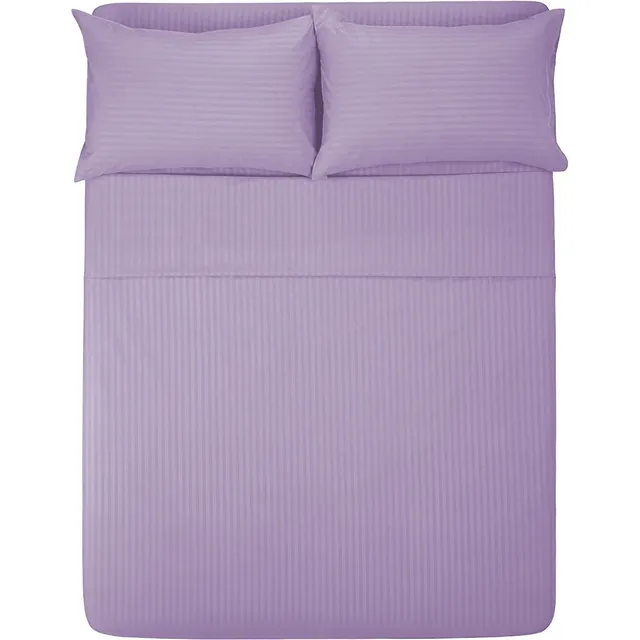 Juego De Sábanas Matrimoniales Melocotton - Color Lila - Tacto Algodón , 1800 Hilos , Microfibra Grabada Ultra Suave, Hipoalergénica, Antiácaros , Ideal Para Todo El Año.