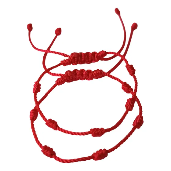 2 Pulseras 7 Nudos Kit Protección Mal De Ojo Amuleto Suerte