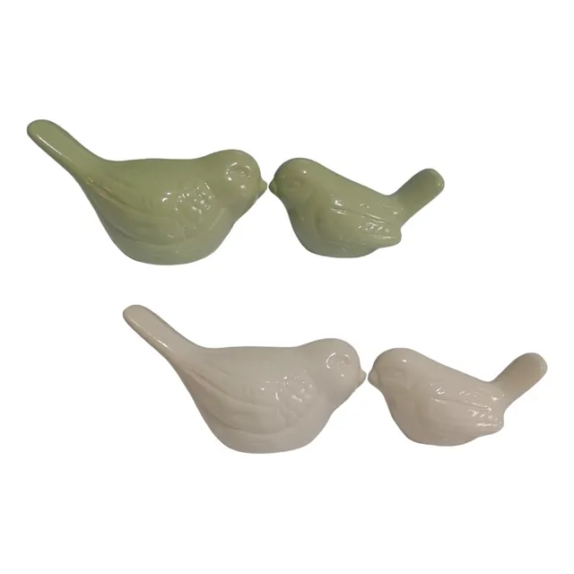 Casal De Pássaros Decorativo Kit Passarinho Enfeite 2 Peças