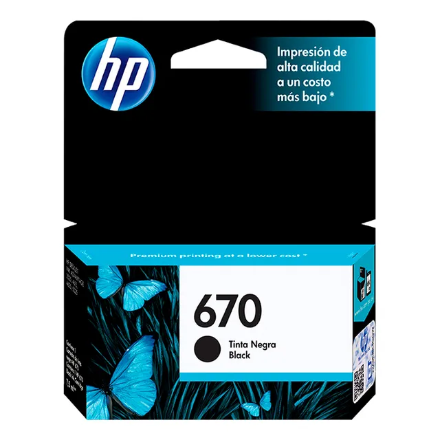 Cartucho Tinta Hp 670 Negro Deskjet Ink Advantage 3525