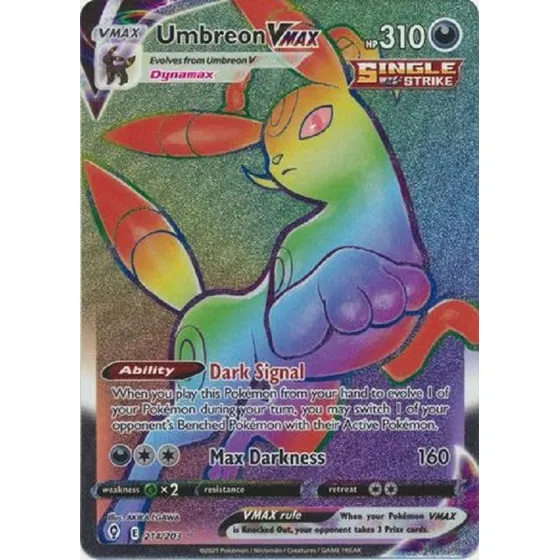 Umbreon Vmax 214/203 Hyper Raro Pokemon Tcg