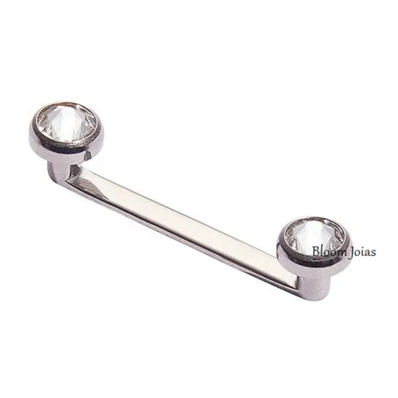 Piercing Titânio - Surface Com Strass - 10mm À 20mm
