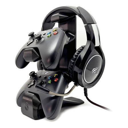 Suporte 2 Controles Headset Headphone Mesa Game Xbox One Sx Suporte 2 Controles Headset Headphone Mesa Game Xbox One Sx