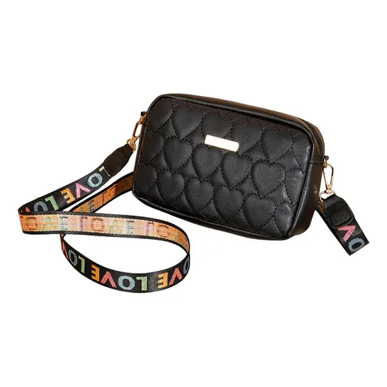 Bolsito Bandolera Bordado De Corazón Para Dama Correa Love