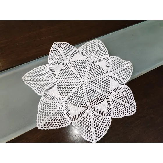 Fina Carpeta Antigua Blanca A Crochet