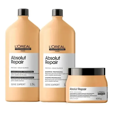 Kit Profissional L´oréal Absolut Repair - Shampoo 1.5 L Cond 1.5 L E Másc 500 G