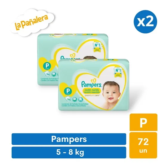 Pañal Pampers Premium Care Talla P 72 Unidades