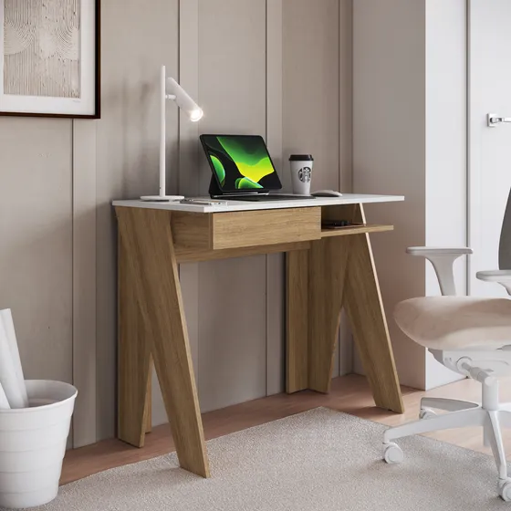 Escritorio Estilo Nordico Minimalista Con Cajon - Homeshop