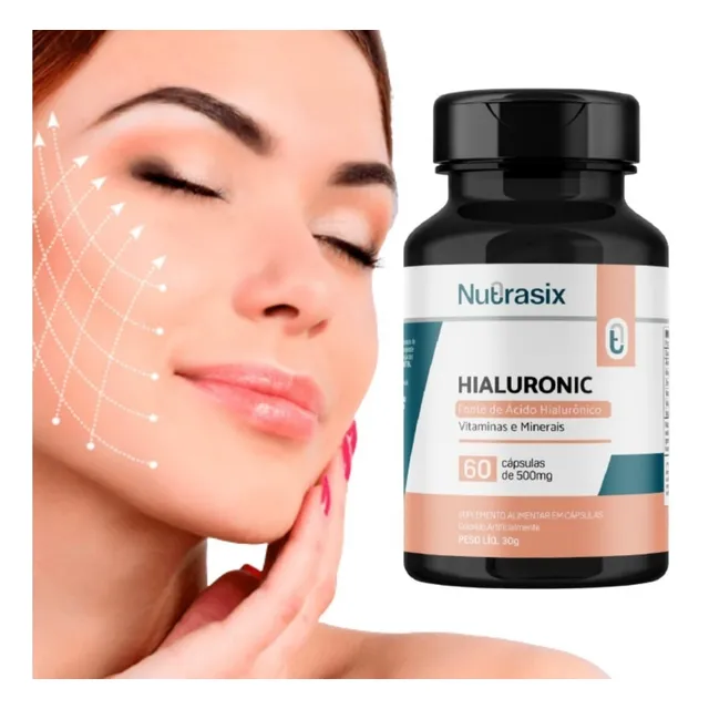 Ácido Hialurônico 100mg 60cáps Antienvelhecimento Nutrasix