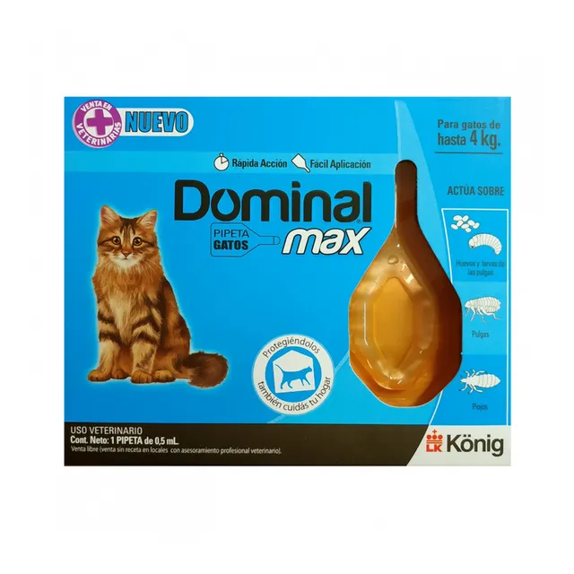Pulgas Garrapatas Pipeta Dominal Max - Gatos Menos De 4 Kg