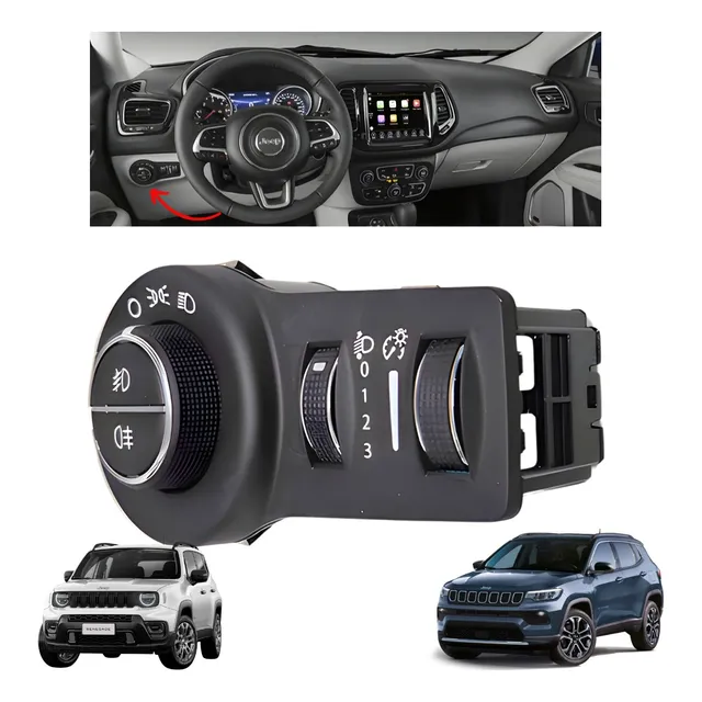 Botão Comando Chave Luz Farol Milha Compass Renegade 5322573