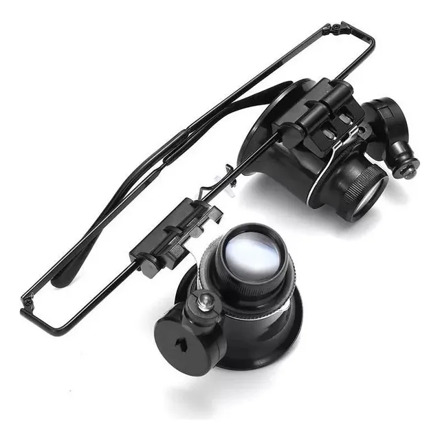 Lentes Con Lupa Relojero De Reparación Aumento 20x Y Luz Led