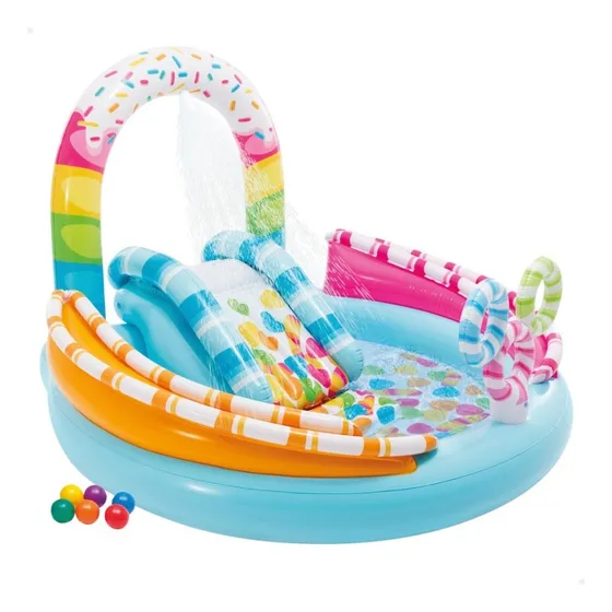 Piscina Inflable Centro D Juegos C Tobogán Y Pelotas P Niños