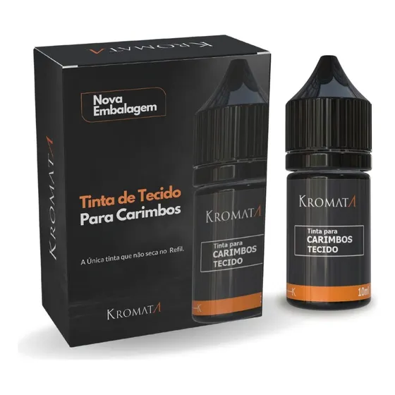 Tinta De Tecido Para Carimbos Kromata -ideal Para Lavanderia Cor Preto
