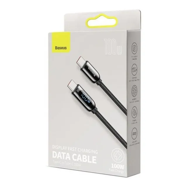 Cable Tipo C A C 100w Con Pantalla Led Turbo De 5a Baseus