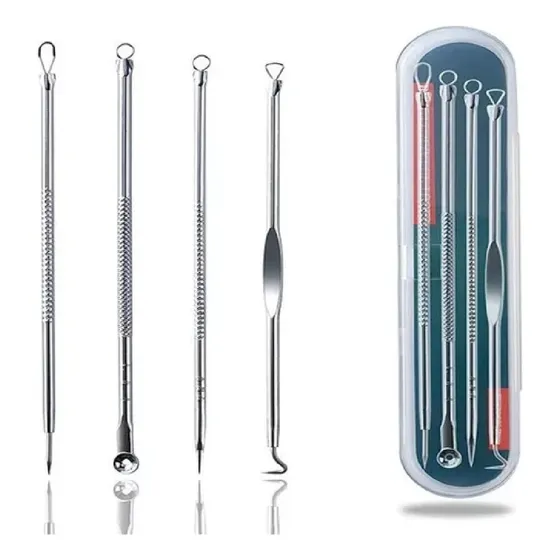 Kit Removedor De Cravos Em Inox P Remoção Estojo + 4 Agulhas