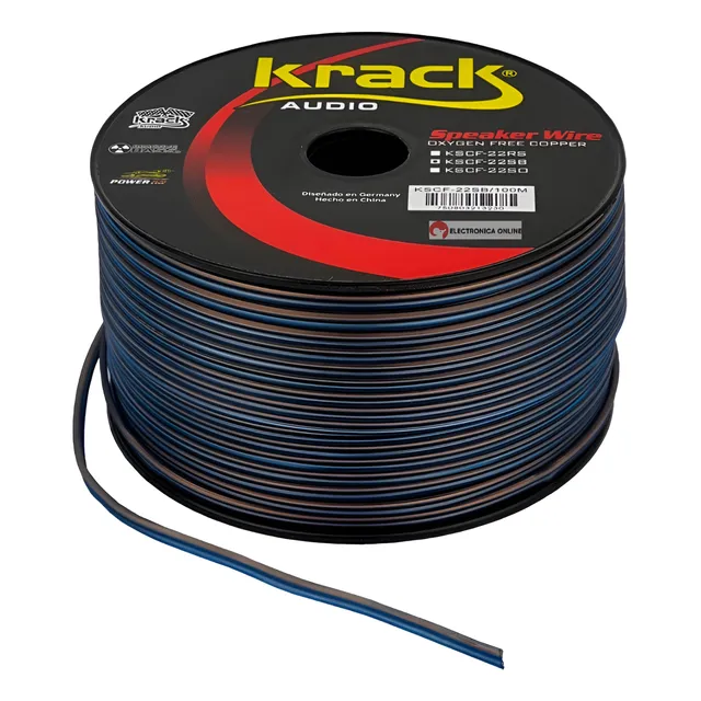 Rollo De Cable Para Bocina 100mts Calibre 22 X 2 Krack Audio