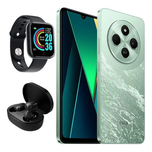 Poco C75 Xiaomi Dual Sim 256gb/8gb Fone Bluetooth + Relogio