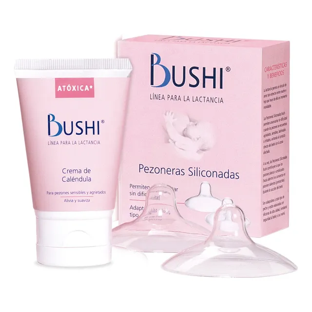 Kit Bushi Para Madres Crema 50g Y Pezoneras X2