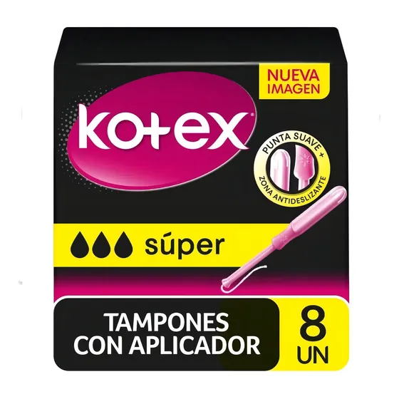 Tampones Kotex Con Aplicador Súper 8 Un