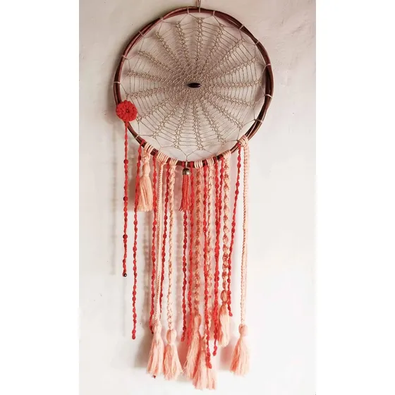 Mandala Aro De 40 Cm Tejido Con Técnicas Crochet Y Macramé