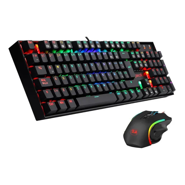 Combo Gamer Teclado Mecánico Mitra + Mouse Griffin Rgb Color del mouse Negro Color del teclado Negro